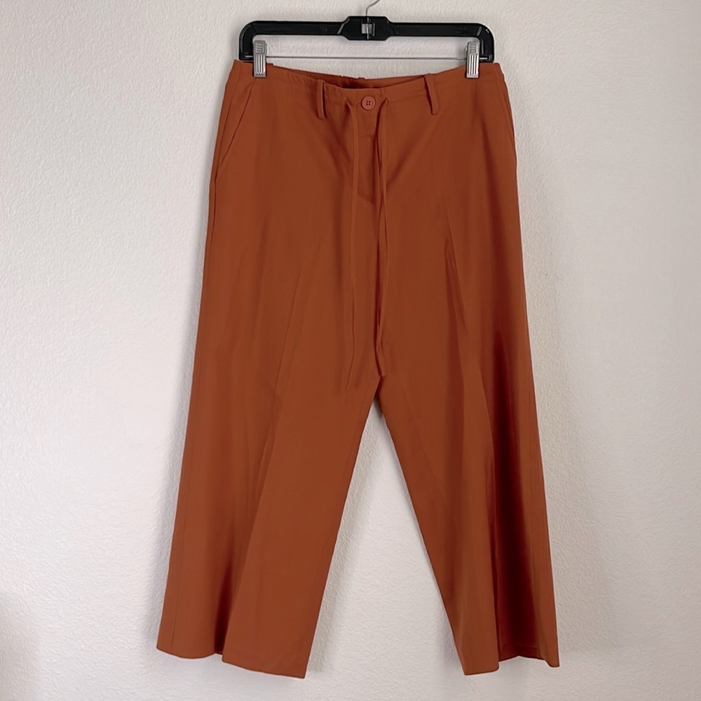 Theory| Burnt Orange 100% Virgin Wool Crop Pant| 4